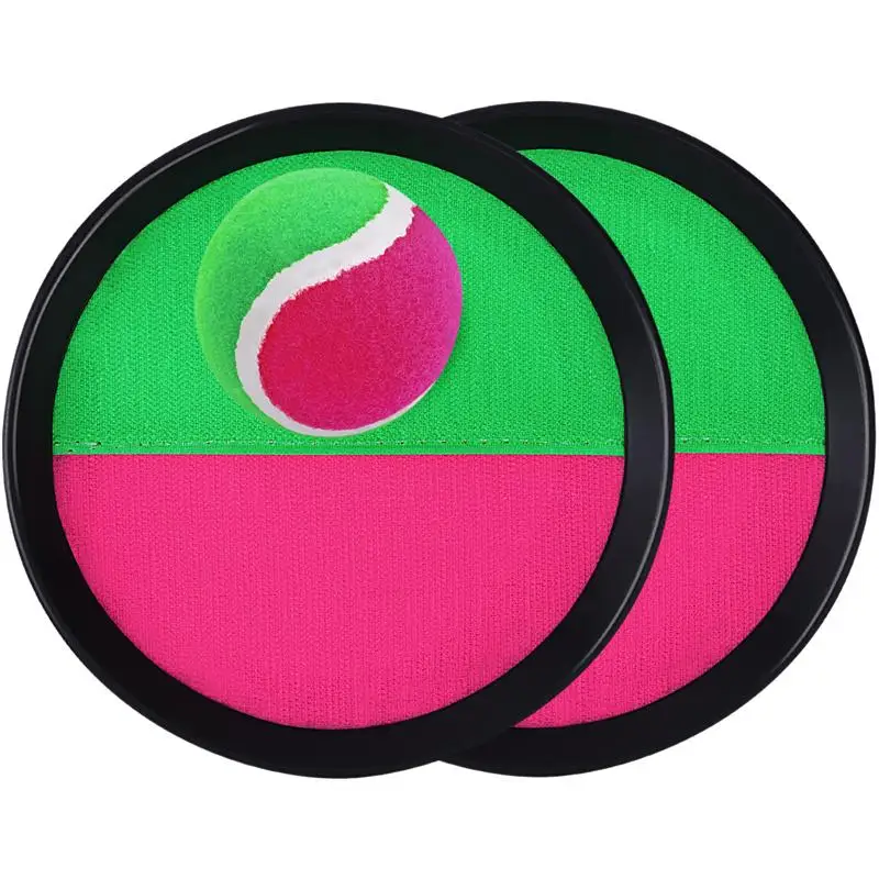 

TOYMYTOY Children Kids Sticky Target Ball Throw Chuck Ball Toy Set for Kids Handheld Stick Disc Paddles with Ball