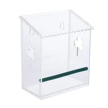 

Transparent Acrylic Bird Feeder Window Viewing Bird Feeder Tray Multi-function Sturdy Bird Hanging Perch with Detachable Trays