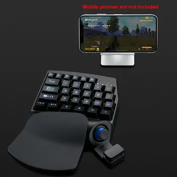 

Black Plug And Play Mobile Bluetooth 4.1 Gaming Keyboard Mouse USB Converter PC Adapter No Vibration ABS Gamepad Controller Set