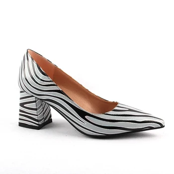 

2020 Woman Shoes PLUS SIZE 22-26.5cm Pointed Toe Ladies Party Pumps Zebra Shallow Colorful Shoes Fashion High Heels 6.5cm