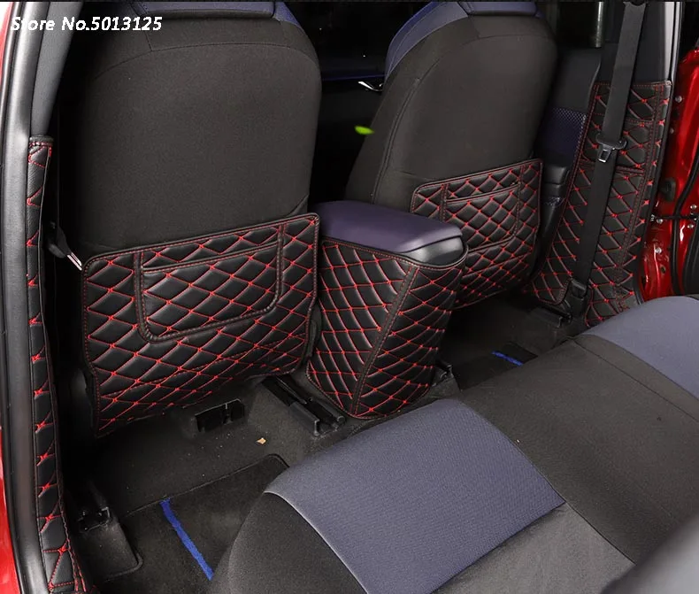 Заднего сиденья анти-пэд заднего сиденья женские босоножки с закрытой пяткой подлокотник защитный коврик для Toyota CHR C-HR автомобильные аксессуары - Название цвета: Red Line 5pcs pad