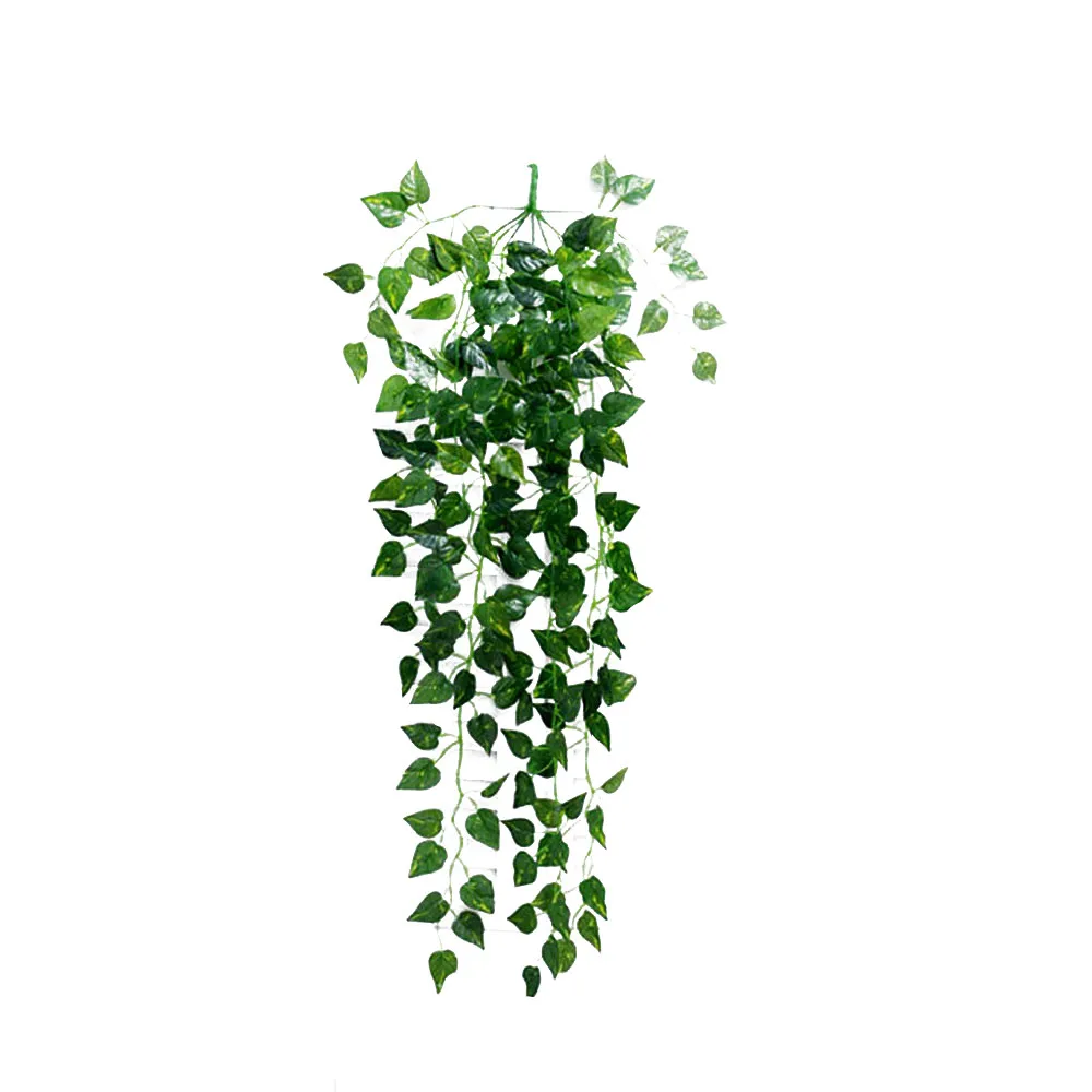 1Pcs Artificial Plants Fake Hanging Vine Plant Leaves Garland Home Garden Wall Decoration Green (11)