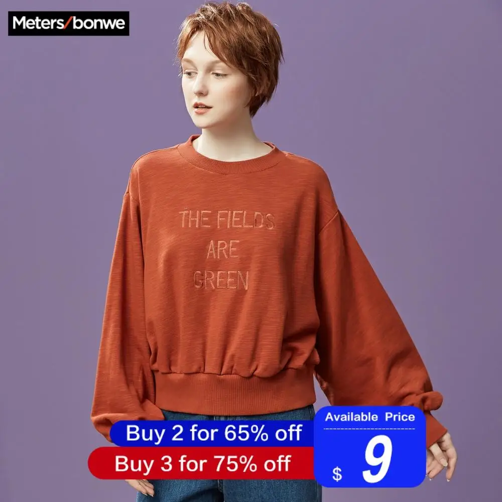 Metersbonwe, толстовки для женщин, одноцветные, на каждый день, с принтом, Женская толстовка,, новинка, женские модные толстовки, повседневные топы 720923