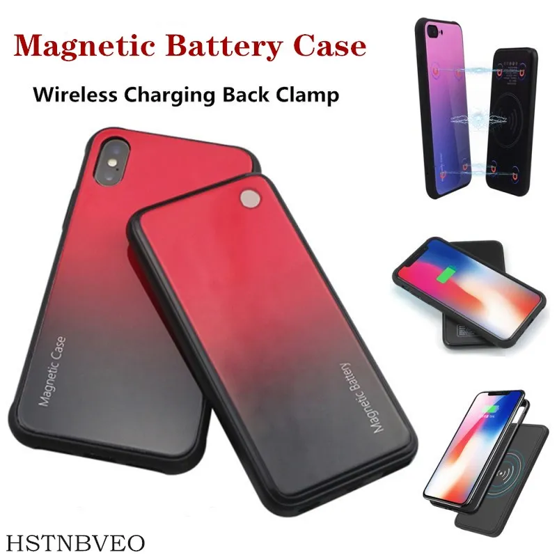 

HSTNBVEO 5000mAh Wireless Magnetic Battery Charging Case For iPhone X Xs Max Portable Power Bank Case For iPhone XR Power Case