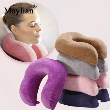 

Memory Foam U Shaped Slow Rebound Pillow Travel Neck Pillows For Office Car Flight Traveling 1PC Health Care Headrest P30
