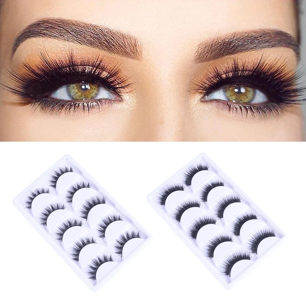 5 пар Объемные Накладные ресницы ручной работы многоразовые норковые волосы