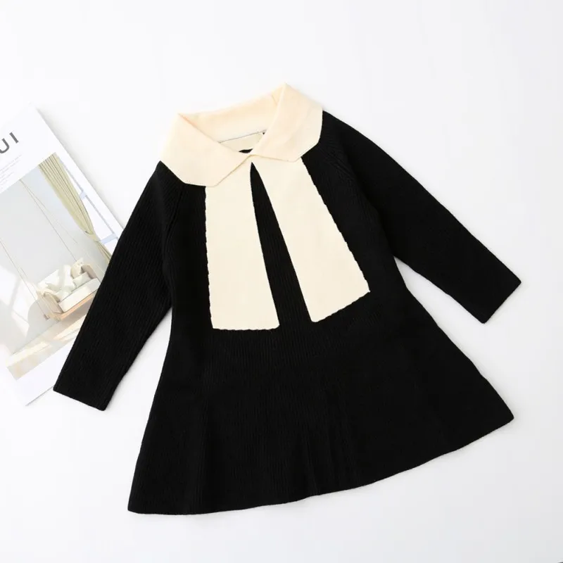 Осенне-зимнее платье для маленьких девочек вязаная рубашка с большим бантом для малышей платье для маленьких девочек очень теплое разноцветное платье для маленьких девочек