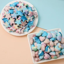 Bracelet de sucette en Silicone pour bébé, 5 pièces, chaîne de sucette sans BPA, perles de dentition à mâcher, étoile amour collier, accessoires jouet 