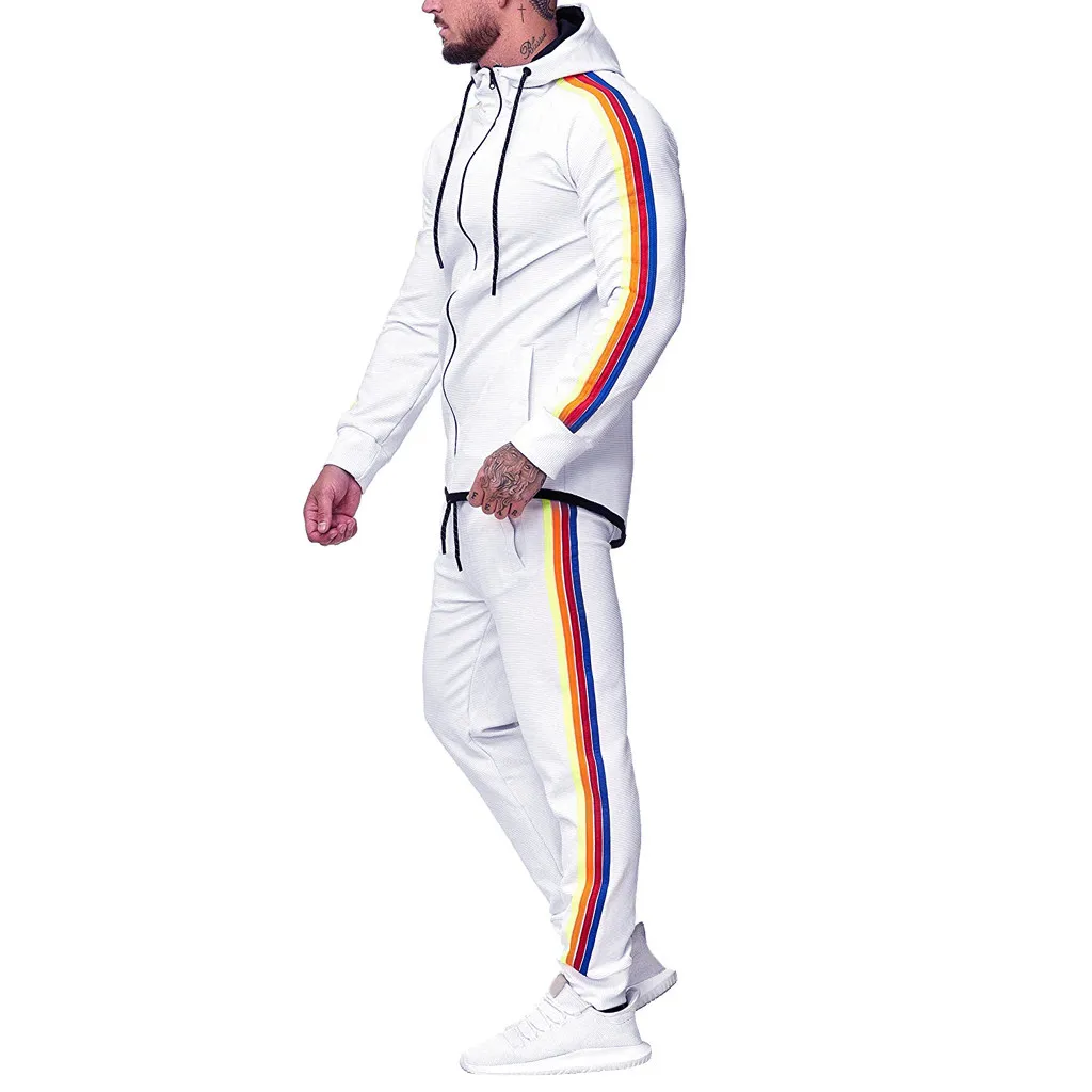 Мужская осенне-зимняя толстовка с градиентным принтом на молнии, комплекты с топом и штанами, спортивный костюм, спортивный костюм, 5XL, плюс