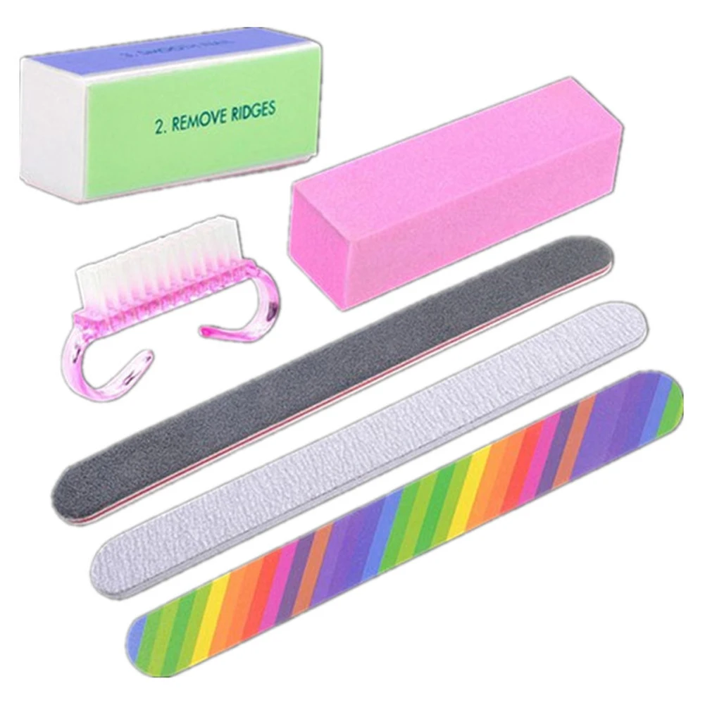 

6pcs Sponge Block Manicure Set Polishing Home Pedicure Practical Cleaning Brush Reusable Nail File Professional Buffer Salon