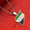 Syria Map Flag Pendant Necklaces Fashion Syrians Map Jewelry 2