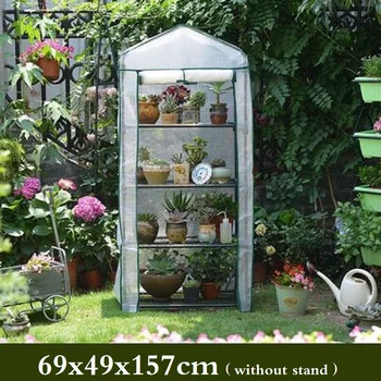 

4 Tier PE Plastic Mini Greenhouse Cover Garden Plants Grow Green House Balcony Nti-UV Green Home Agriculture Tools Green house