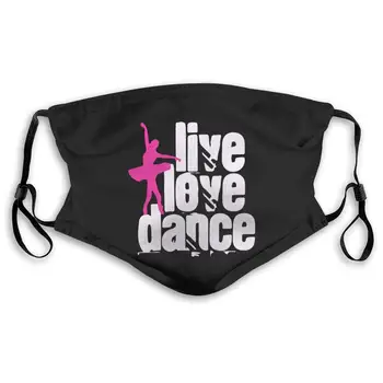 

Live Love Dance Anti Dust Half Face Mouth Mask with PM2.5 Filters 5 Layers of Protection for Unisex Black