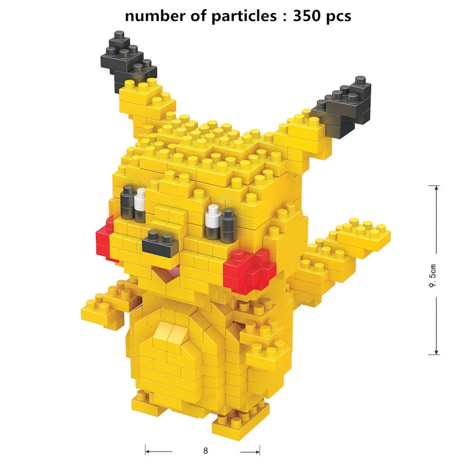 TAKARA TOMY 41 styles Pokemon Pikachu Building Blocks 3D DIY Educational Model Ornament Mewtwo Micro Small Assembled Block Brick