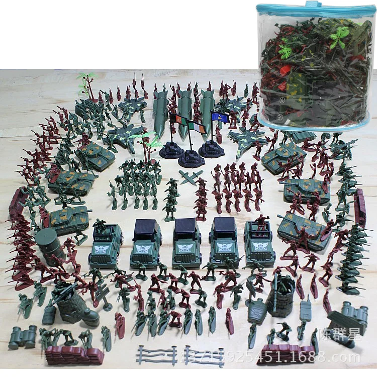 

307-Piece Soldier Suit 4 Centimeter xiao bing ren Plastic Model Toy Military Sand Table Toy