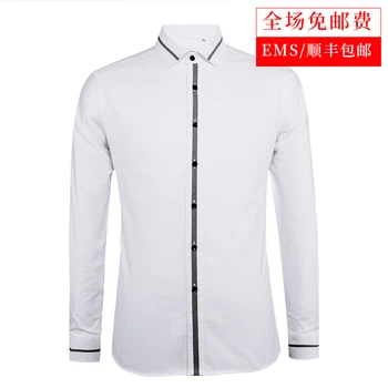 

Autumn Pure Cotton Sanding White Shirt Male Long Sleeve Business Leisure Slim Fit Free Hot Men Shirt Positive Pack Business