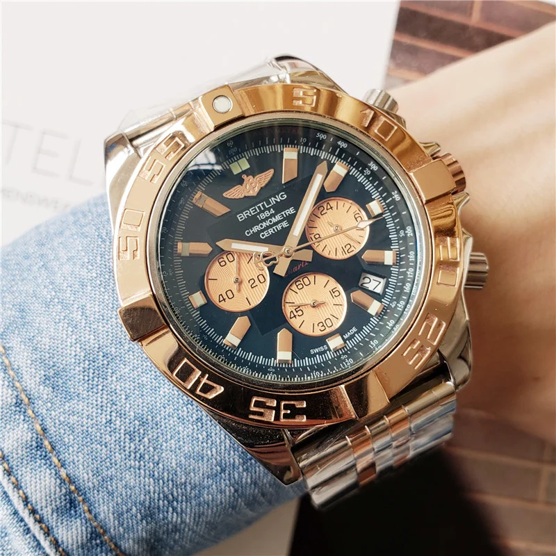 

NEW Breitling- Luxury Brand Mechanical Wristwatch Mens Watches Quartz Watch with Stainless Steel Strap relojes hombre automatic8