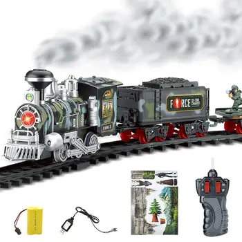 

Electric Train Toy Rails Remote Control Train Model Railway Set Trains Dynamic Steam RC Trains Set Simulation Model Toy Set