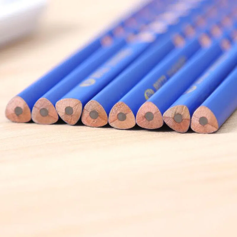 10pc Groove Triangle Wooden Pencil 2B / HB Posture Correction Pencil