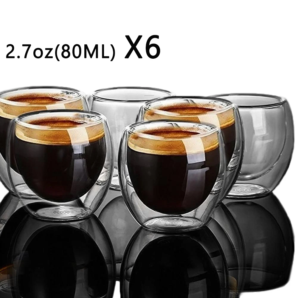 Double Glass Coffee Mugs For Milk Cappuccino Tea Latte Espresso Hot Drinks  Wine Insulation Clear Glass Coffee Cup Drinkware - Mugs - AliExpress