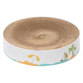 

Pet Cat Scratching Board Round Sunken Bowl Shape Sleeping Nest Scratch Board Corrugated Paper Cat Scratch Board for Home Shop