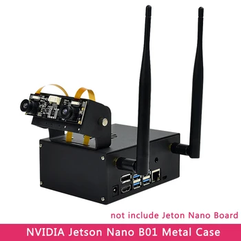 

NVIDIA JETSON NAO Metal Case with Binocular Camera Holder PWN Cooling Fan Antenna Hole for Jetson Nano BO1 and AO2