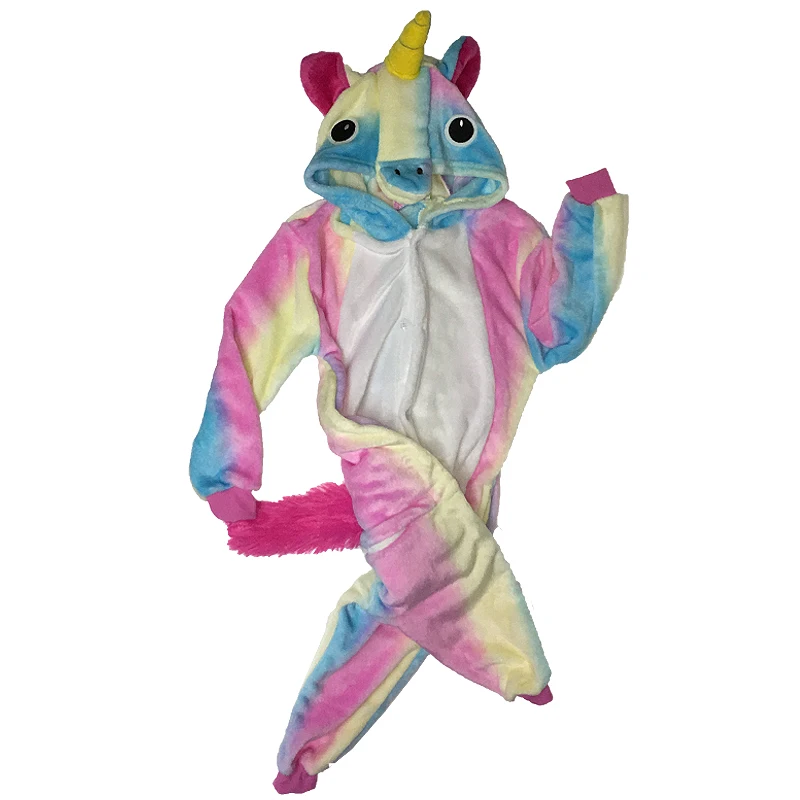 Детские пижамы комбинезон с героями мультфильмов, фланелевый костюм для игр с динозаврами и животными толстовка с длинными рукавами, теплая Милая забавная цельная Пижама - Цвет: Прозрачный