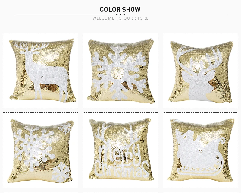 Блестящий Золотой Рождественский чехол для подушки, не внутренний coussin decoratif, креативные Декоративные Чехлы для подушек Для dec X31
