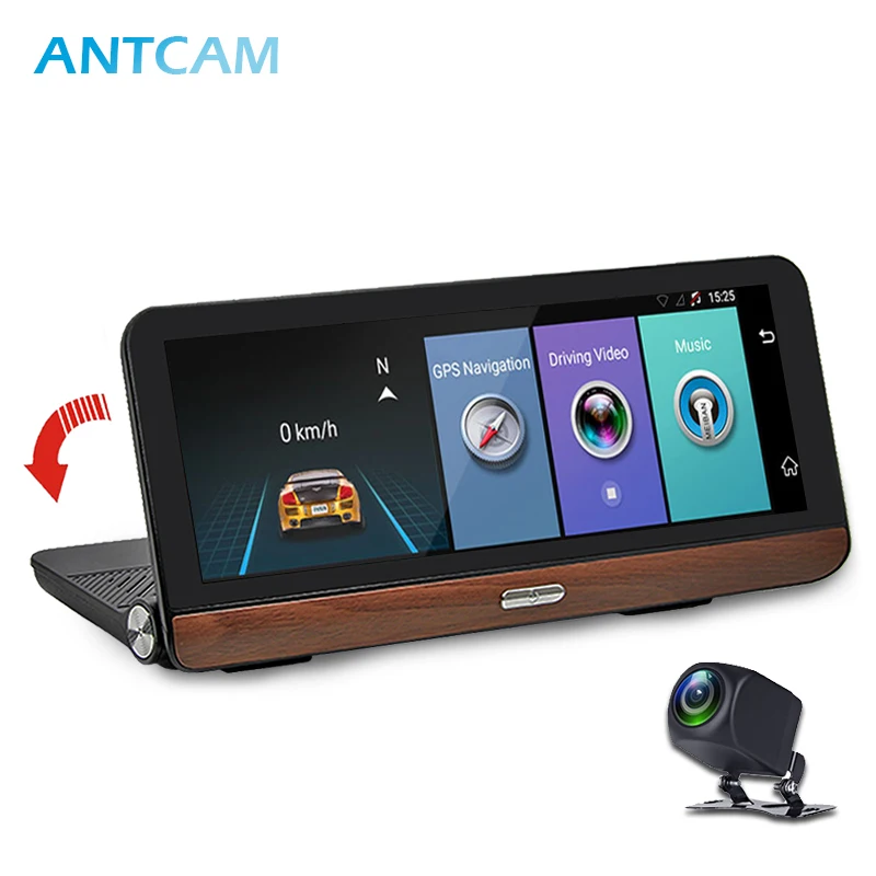 Видеорегистратор ANTCAM 8 дюймов 4G Android GPS навигация двойная камера HD 1080P ночное