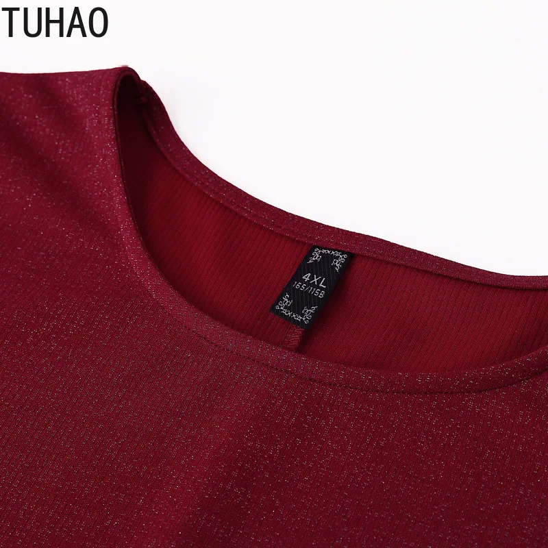 TUHAO большой размер 10XL 8XL 6XL Женская Осенняя зимняя Офисная Женская футболка с длинным рукавом Топы Футболки женские WM21