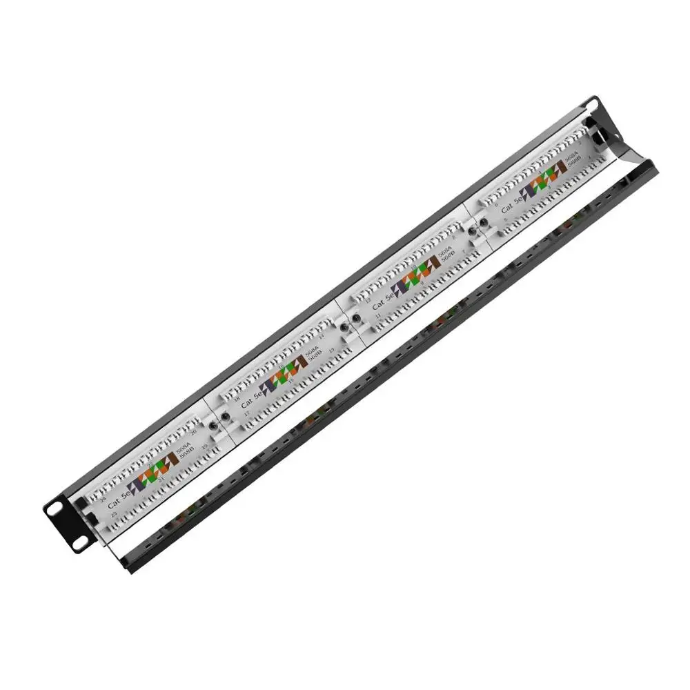 AMPCOM Supreme Series CAT5e 24 порта патч-панель, крепление в стойку-1U, 19 дюймов, RJ45 Ethernet 568A 568B, 50u позолоченный