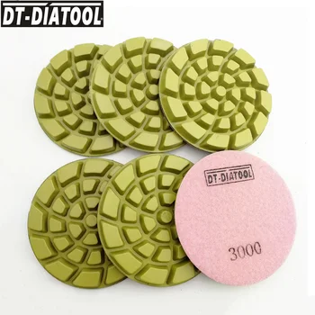 

DT-DIATOOL 6pcs Dia 100mm/4" #3000 Thickened Concrete Polishing Pads Resin Bond Diamond Concrete Sanding Discs Floor Renew Pads