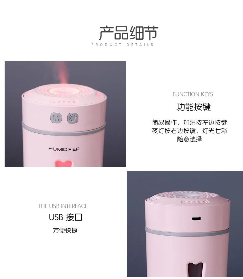 Amazon Горячая Happy Cup Арома диффузор увлажнитель воздуха USB Мини офис Автомобильный увлажнитель воздуха очиститель