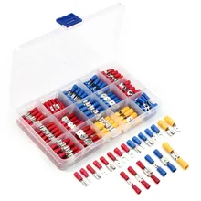 280 Uds crimpado, Terminal de Cable Eléctrico Kit de conector crimpado Spade de anillo aislados de la horquilla de horquilla y de tope Terminal conjunto