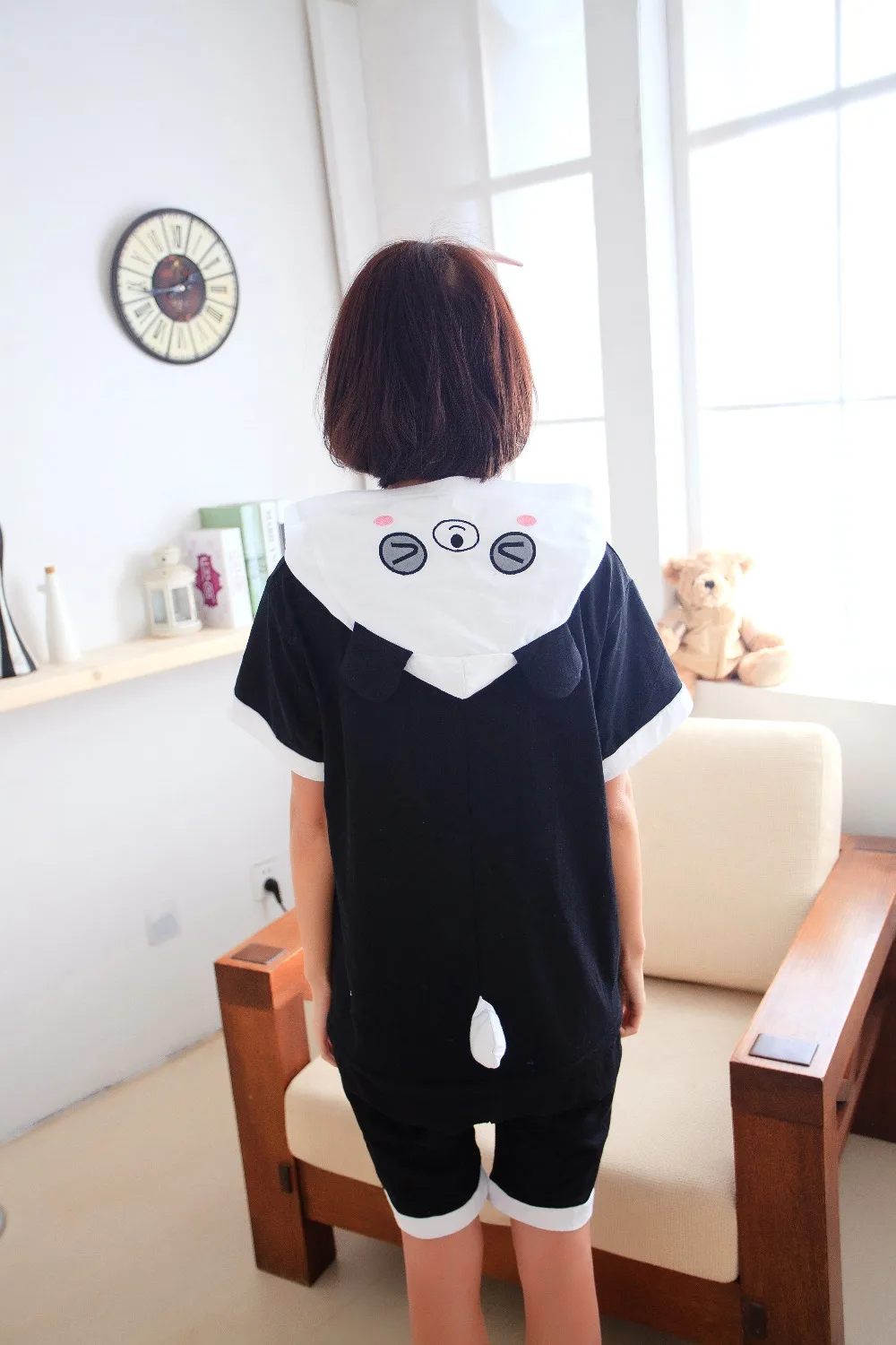 Anime-pajamas-Panda-men-women-adult-short-sleeve-cotton-pajamas-cartoon-animal-summer-unisex-cosplay-kigurumi