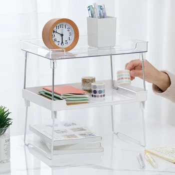 

Collapsible Desktop Storage Rack Thicken Stackable Sundries Shelve Multifunction Kitchen Holder Organizer Bathroom Storage Shelf