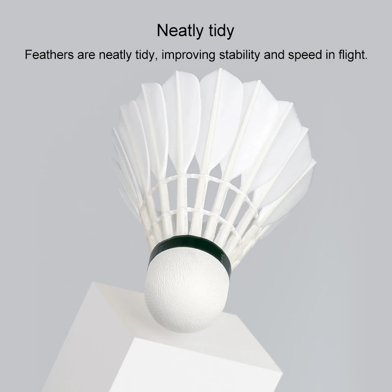 12 PCS Original Xiaomi Dooot D09 White Full Circle Duck Feather Badminton