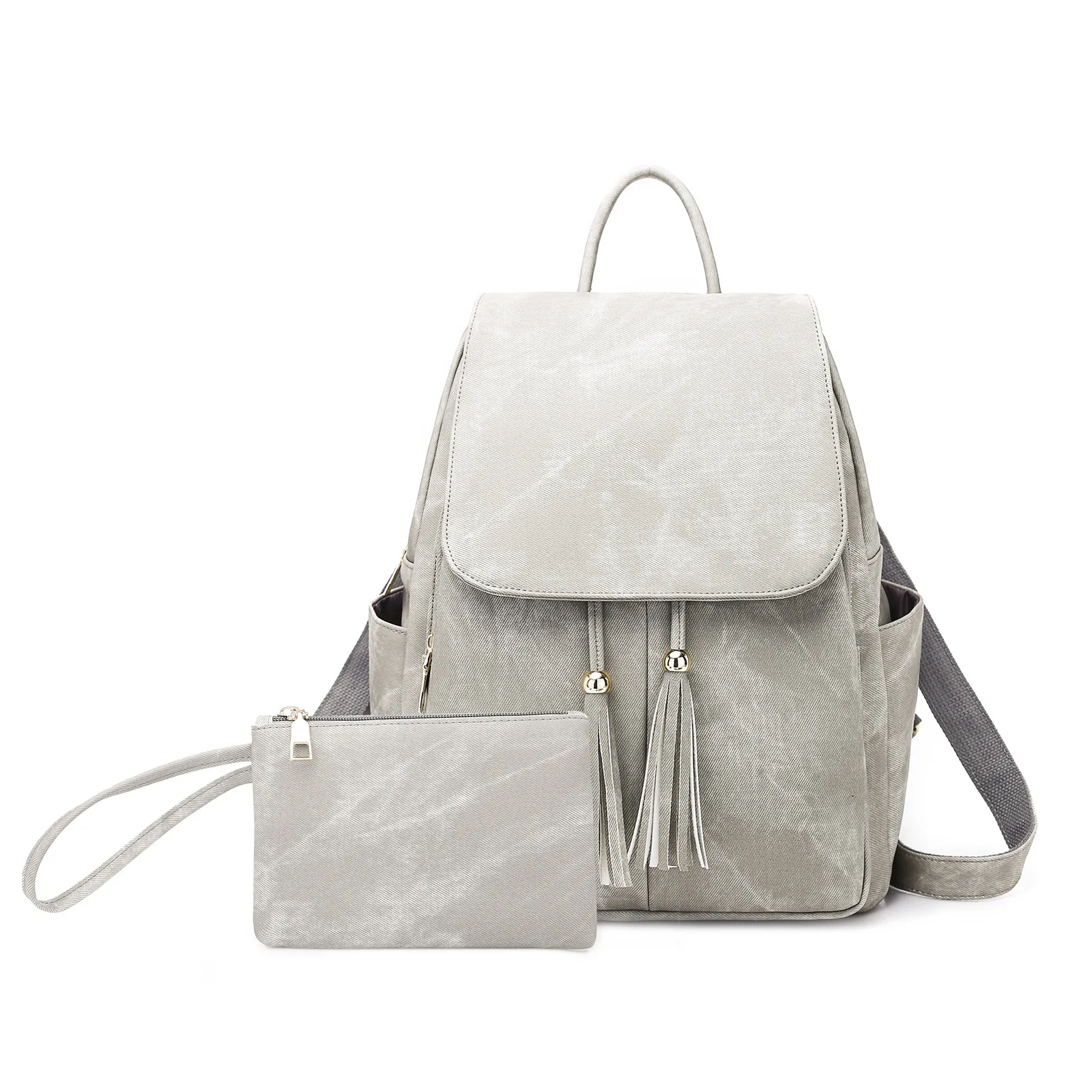 

New Women Waterproof Leather Backpack Female Rucksack School Backpack Girls Fashion Travel Bag Bolsas Mochilas Sac A Dos 2pc/Set