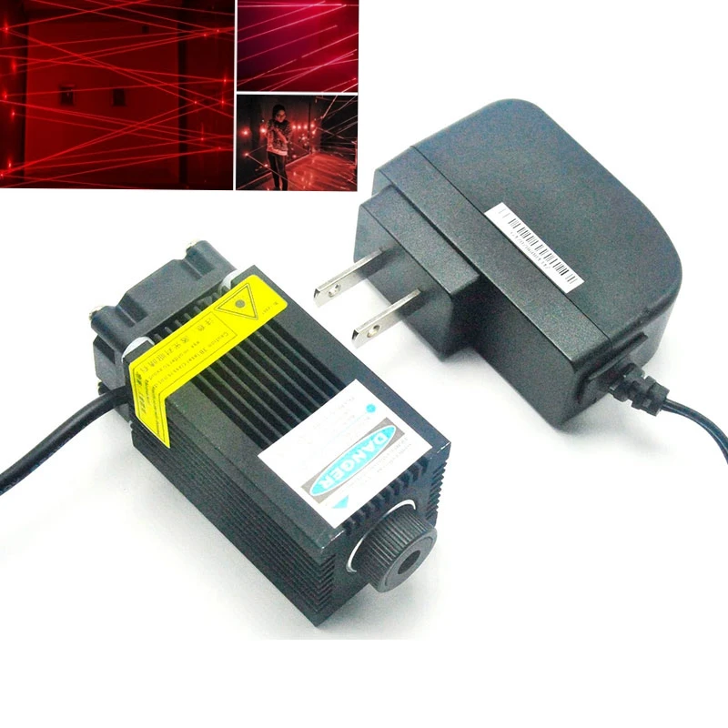 

200mw 650nm Red Laser Module Focus Dot Red Lights Room Escape Positioning w 12V Adapter