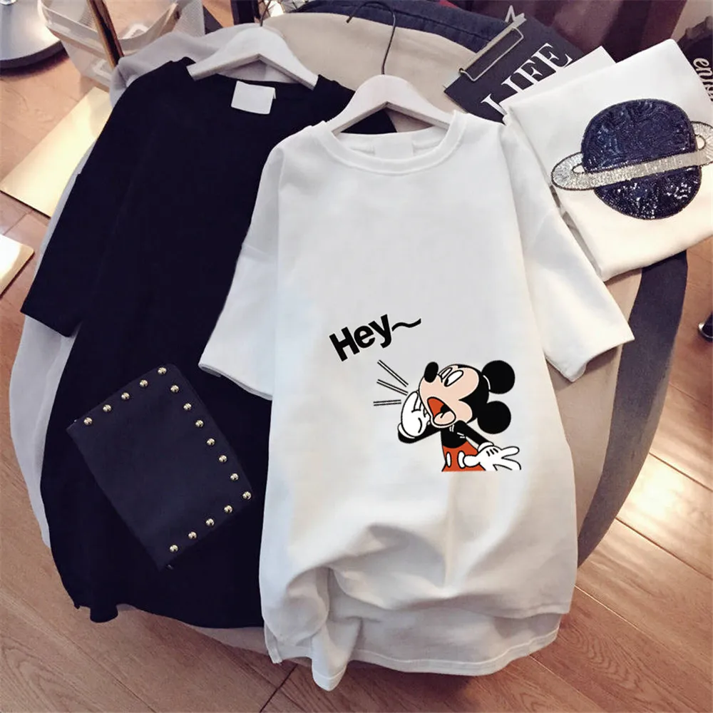 Disney Cartroon Summer Short-sleeved T-shirt Mickey Mouse Women