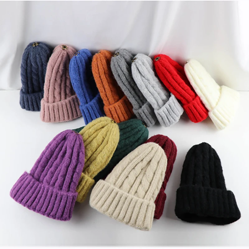 Toddler Kids Girl Boy Crochet Hats Baby Infant Winter Warm Knit Hat Beanie Cap Lovely Gifts Solid Candy Color Caps Accessory New