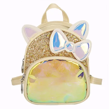 

Cute Girls Glitter Sequin Backpacks PU Leather Wear-resistant Schoolbag Children Portable Water-proof Shoulder Bag