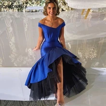Новое поступление, вечернее платье русалки с v-образным вырезом, Королевский синий цвет,, черное официальное платье из тюли вечерние платья, robe de soiree
