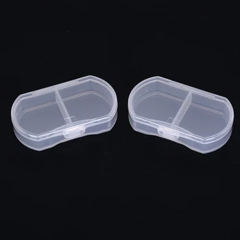 

2pcs 2 Grids Container Dispenser Organizer Medicine Makeup Storage Case For Medicines Container Pill Case Transparent Pill Box