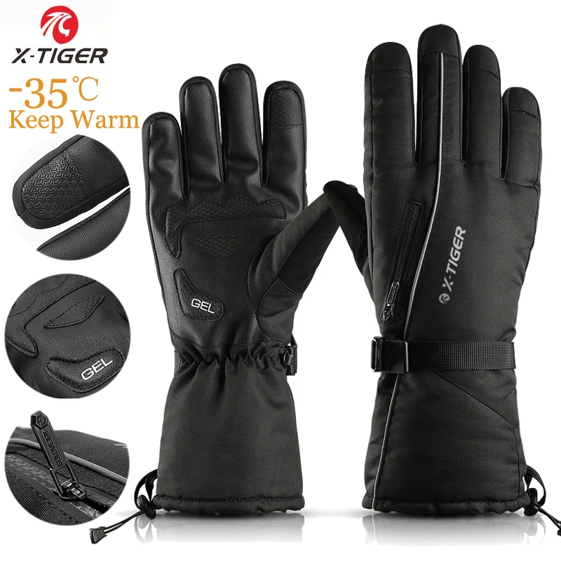 Winter Gloves Snowboard Fleece Waterproof X-TIGER Touch-Screen Warm Women