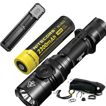 

NITECORE P26 1000LM LED Infinitely Variable Brightness Tactical Flashlight Rotary Swith Hunting Torch with Battery and charger