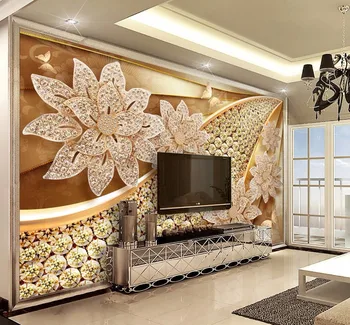 

CJSIR Papel De Parede Custom Photo Wallpaper Mural Wall Sticker European Luxury Diamond Jewelry Background Wall Paper Decors