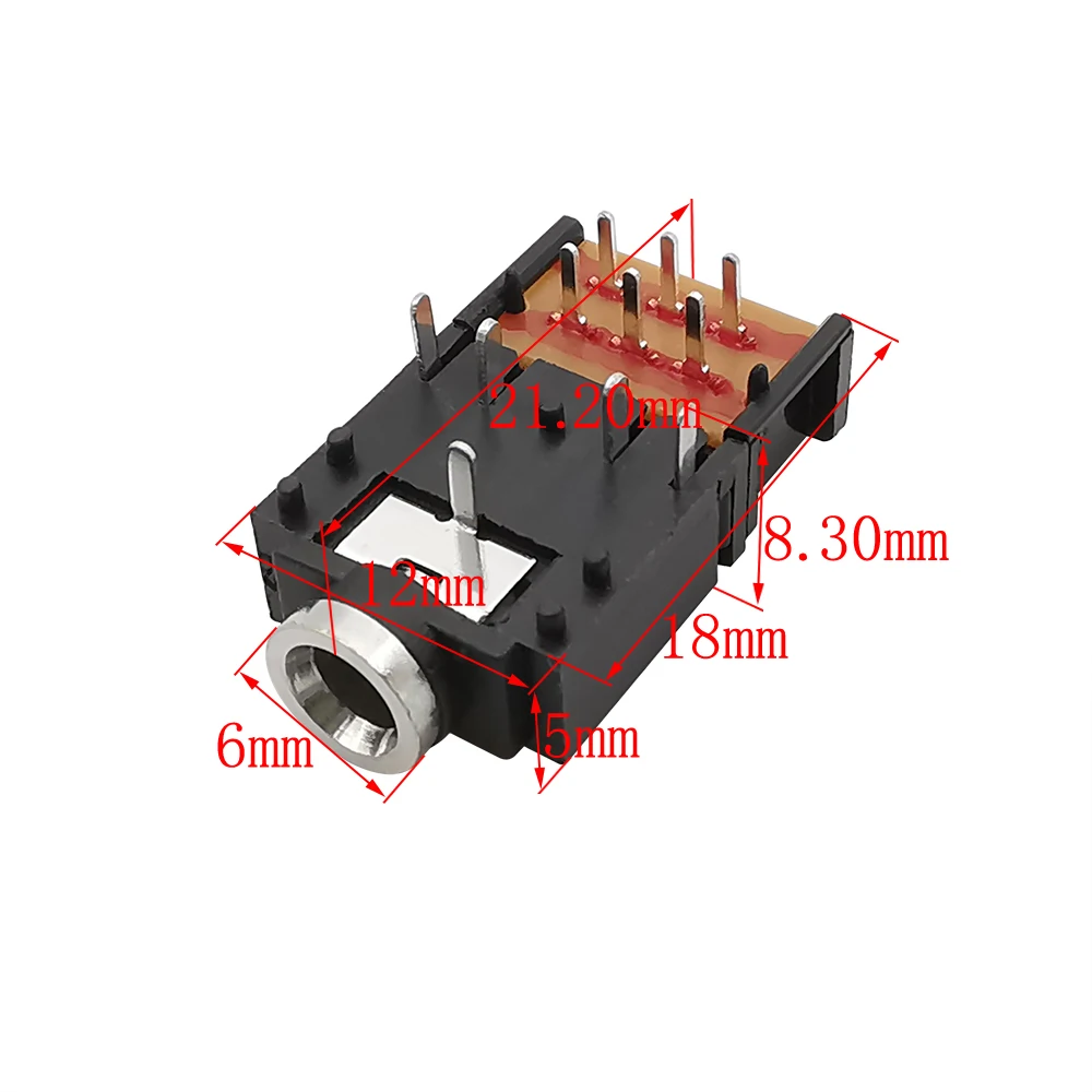2Pcs Jack Connector with Switch PJ-307 PJ307