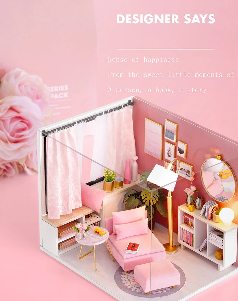 3D Кукольный дом DIY миниатюрная кукольная комната Модель пылезащитный чехол деревянная мебель кукольные домики коробка театральные игрушки для детей Подарки
