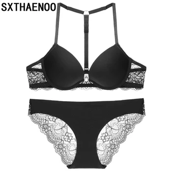 

SXTHAENOO Seamless Front Closure Sexy Lace Bras For Women Wireless Push Up Bra Comfort Underwear Backless Bralette Sexy Lingerie